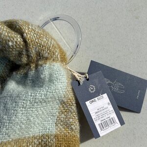 COS Gold and Cream Checkered Scarf